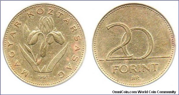 1993 20 Forint - Iris