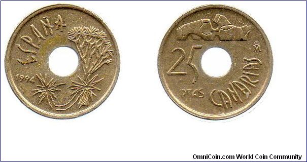 1994 25 pesetas - Canary Islands