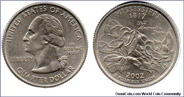 2002 quarter dollar - Mississippi