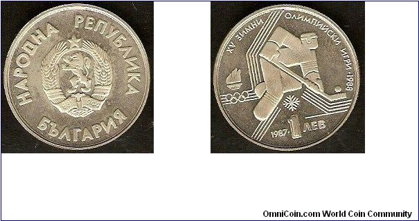 1 lev
Olympic Winter Games 1988
icehockey
copper-nickel