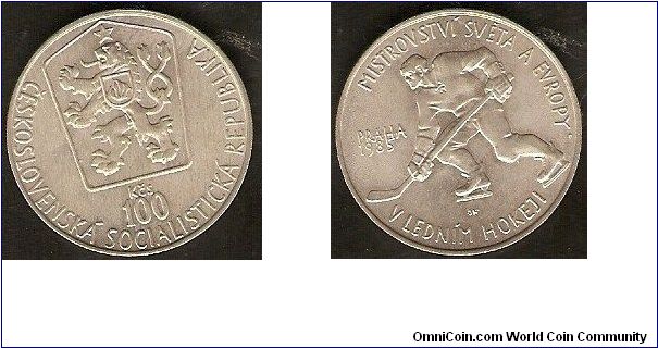 Czechoslovakia
100 korun
1985 Ice Hockey Championships
0.500 silver