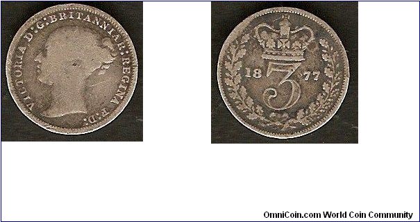 3 pence
Victoria, young head
