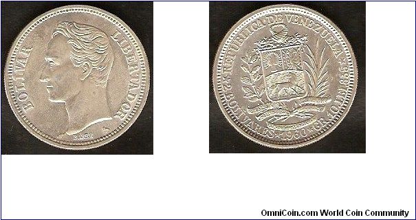 2 bolivares
Simon Bolivar
0.835 silver