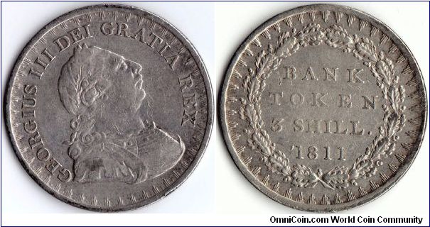 Bank of England 3/- token