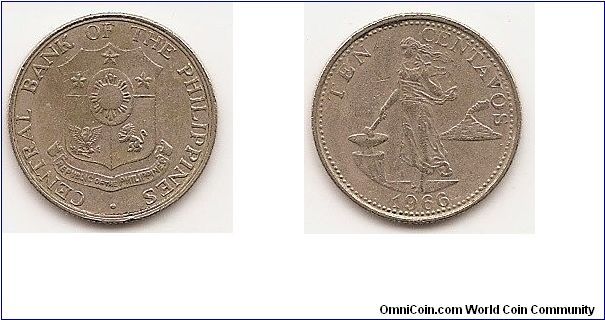 10 Centavos
KM#188
2.0000 g., Copper-Zinc-Nickel, 17.8 mm. Obv: Shield of arms
Rev: Female standing beside hammer and anvil