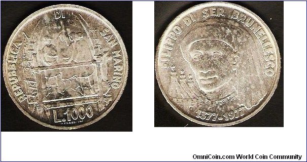 1000 lire
Filippo di ser Brunellesco
0.835 silver
