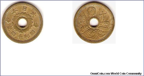 10 sen
Showa yr.14
emperor Hirohito
aluminum-bronze