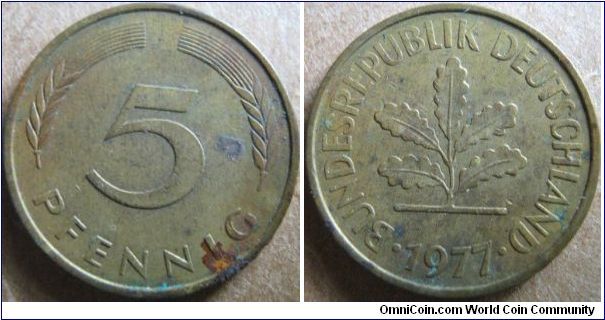 5 Pfennig Germany
1977