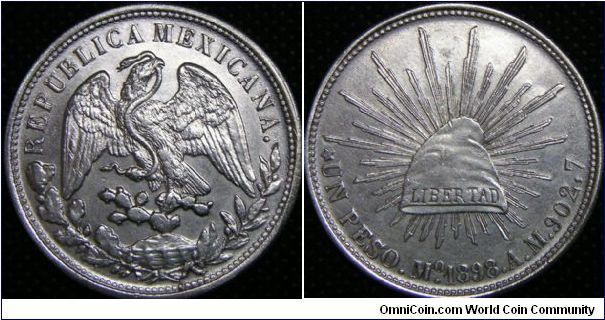 Restrike Peso, contract by Republic of China during 1940s with Mexico mint to produce more silver coinages for circulation in China. File marks on edge, cleaned, otherwise near extremely fine