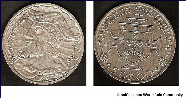 50 escudos
Vasco da Gama
0.650 silver