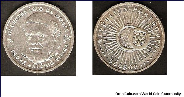 500 escudos
300th anniversary of death of father Antonio Vieira
0.500 silver