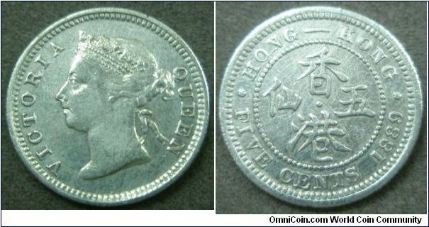 Victoria Queen, 1889 - Five Cents