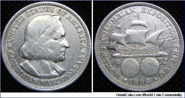 United States, Half Dollar, 1893, Columbian Exposition Commemorative, VF