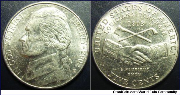 US 2004 5 cents featuring peace. Mintmark D. Special thanks to slowly by slowly!