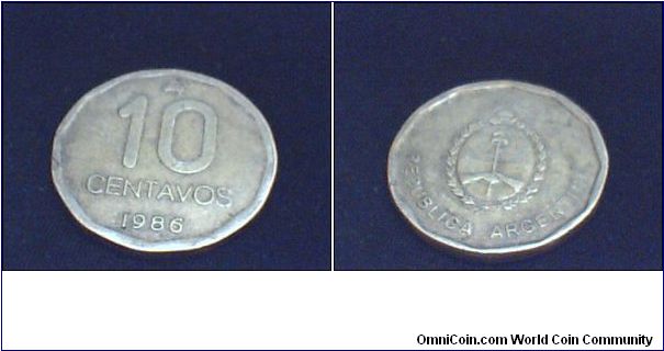 Argentina 10 CENTAVOS.1986