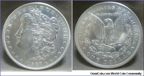 United States, Morgan Dollar (One Dollar), 1887.