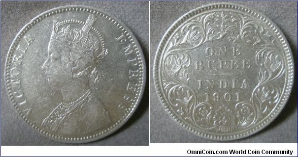 Empress Victoria, One Rupee, 1901