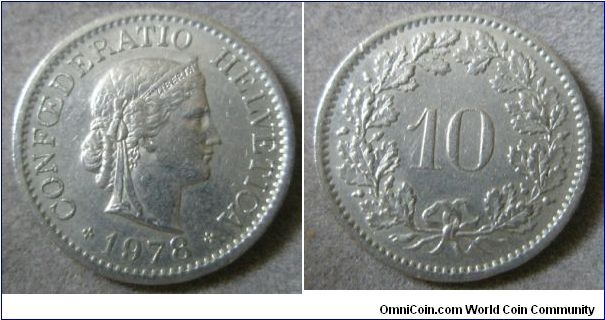 Switzerland, 10 Centimes, 1978