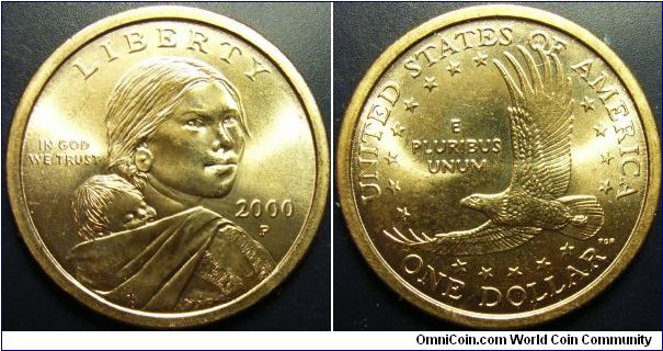 US 2000 1 dollar, mintmark P. Special thanks to slowly by slowly!