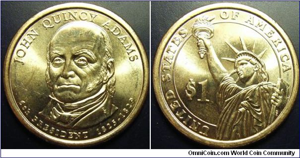 US 2008 1 dollar, mintmark D. Featuring US 6th president, John Quincy Adams. Special thanks to slowly by slowly!