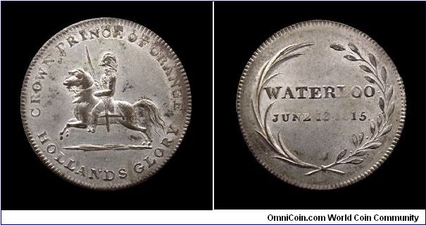 Battle of Waterloo (prince of Orange) - AE silvered jetton m. 25