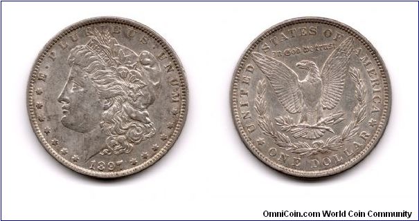 Morgan Dollar 1897 Philadelphia Mint.