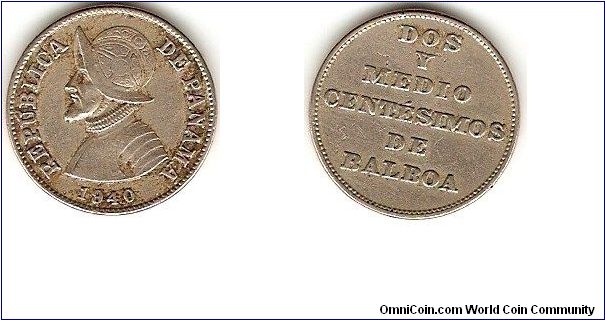 2 1/2 centesimos
copper-nickel