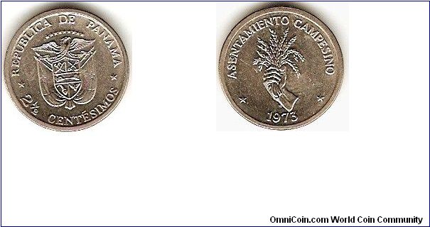 2 1/2 centesimos
copper-nickel clad copper
FAO