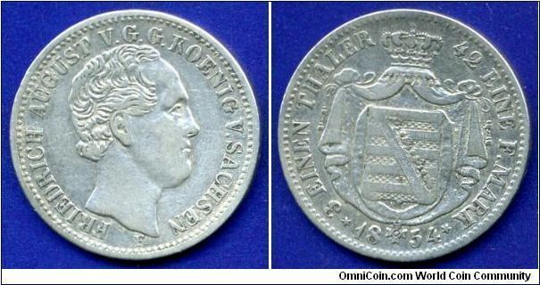 1/3 Thaler.
Kingdom of Saxony.
Fridrih August von Sachsen.
Mintage 521,000 units.


Ag667f. 8,35gr.