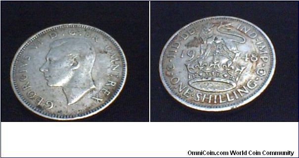 Great Britain  1 Shilling English crest (1947-1948)for sale:  NEDAL_A@YAHOO.COM