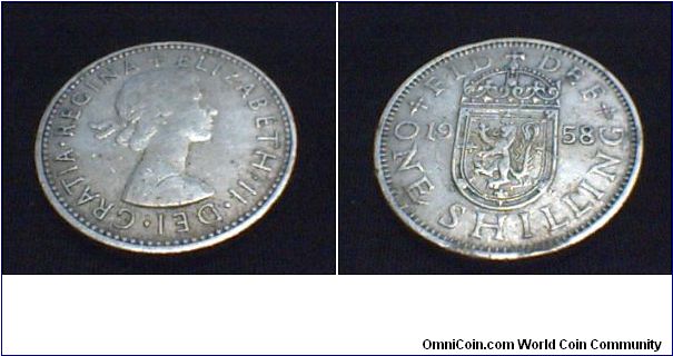 ONE SHILLING 1958.