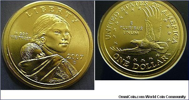 SACAGAWEA DOLLAR, 2007D-Mintmark: D (for Denver, CO)