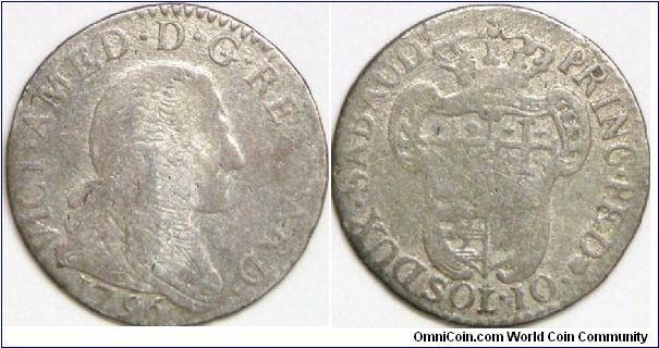 Vittorio Amedeo III (1773 - 1796), Italian States - Sardinia, 10 SOLDI (Note: 20 SOLDI = 1 Lira), 1796. Billon. AG.