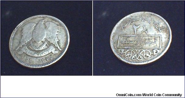 SYRIA TWO AND HALF PIASTRES.