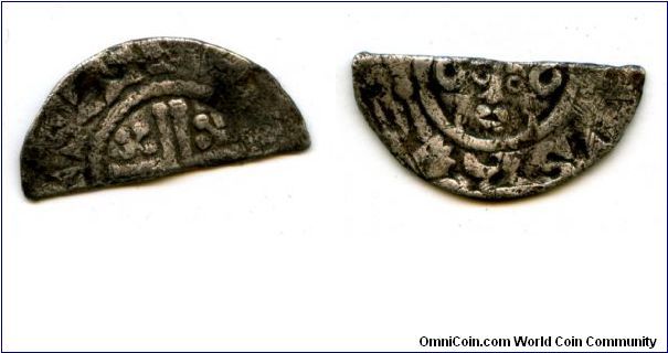 Henry III 
1216 - 1272
Cut half Penny 
Short cross 
Samuel of Cantaburry 
type 7a