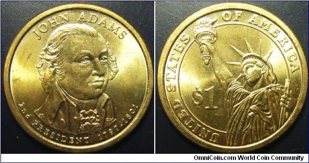 US 2007 1 dollar, mintmark P. Featuring the 2nd President, John Adams. Special thanks to Arthrene!