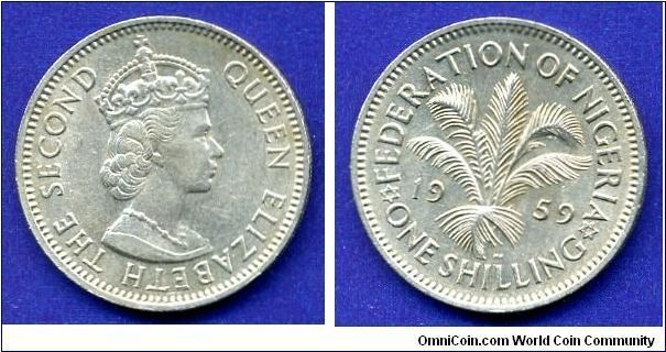 1 shilling.
Federation of Nigeria.
Elizabeth II.


Cu-Ni.