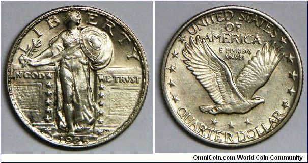 Standing liberty quarter type 3.