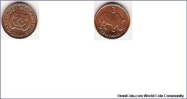 1 centavo
rhinoceros
copper-plated steel
