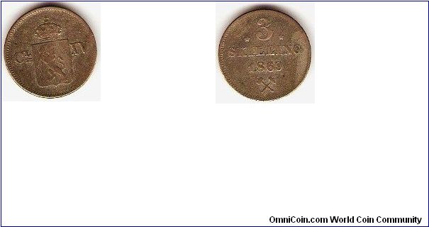 3 skilling
Carl XV
billon
