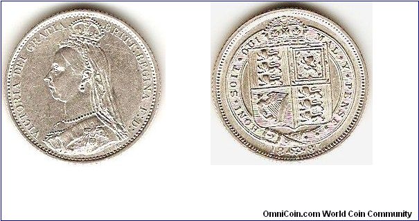 6 pence
Victoria, jubilee head
silver