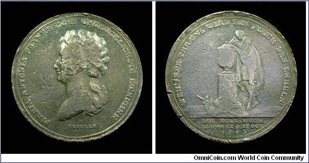 Death of Marie Antoinette (by Stierle) - Silver mm. 35