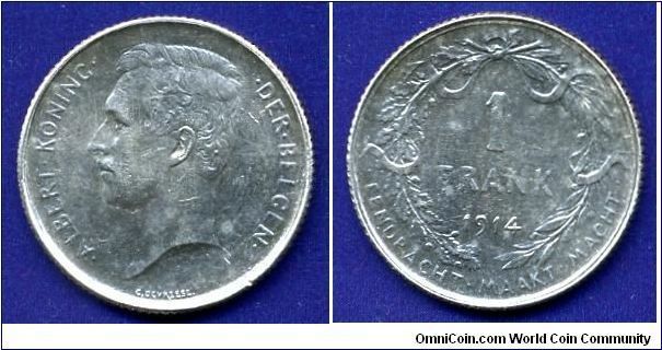 1 Frank.
Albert I (1909-1934) Koning Der Belgen.


Ag835f. 5,0gr.