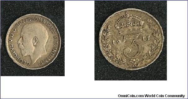 George V Threepence 3d, S4015.