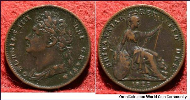 GB 1825 King George IV Farthing