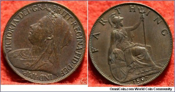 GB 1897 Queen Victoria Old Head Farthing