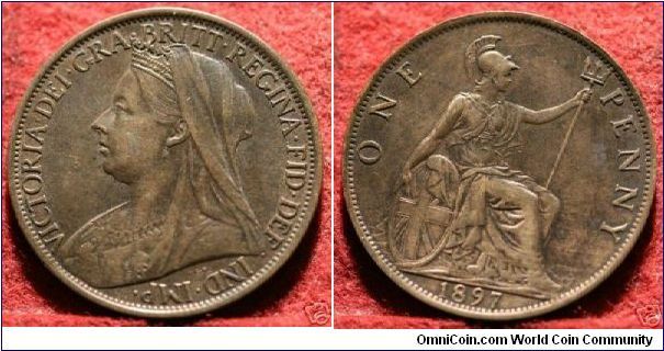 GB 1897 Queen Victoria Old Head Penny