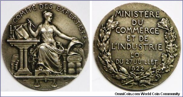 France, Committee of Expertises, Ministry of Trade and of industry law, July 27th, 1822