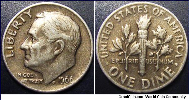 US 1966 dime, no mintmark. Special thanks to Arthrene!