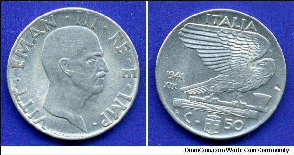 50 centesimi.
Vittorio Emanuele III (1900-1946).
(R) Roma mint.


Rafting Akmonital.
